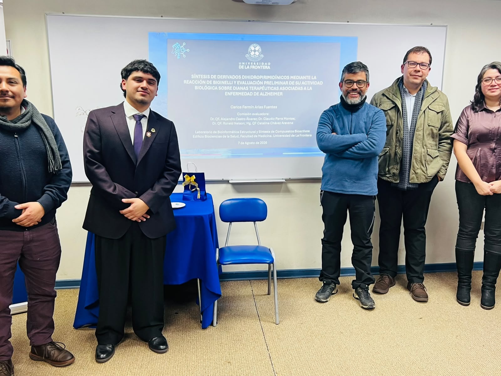 Carlos Arias at his pharmacy undergraduate thesis defense